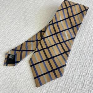 Brand New Hathaway 100% Silk The Bay Brown Blue Men's Neck Tie 80s Retro Office